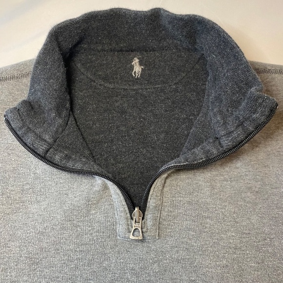 Ralph Lauren Polo Reversible‎ Quarter Zip Sweater Gray - Picture 7 of 12